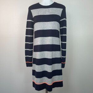 Vince Camuto Sweater Dress XS Striped Navy Blue Gray Long Sleeve Women's